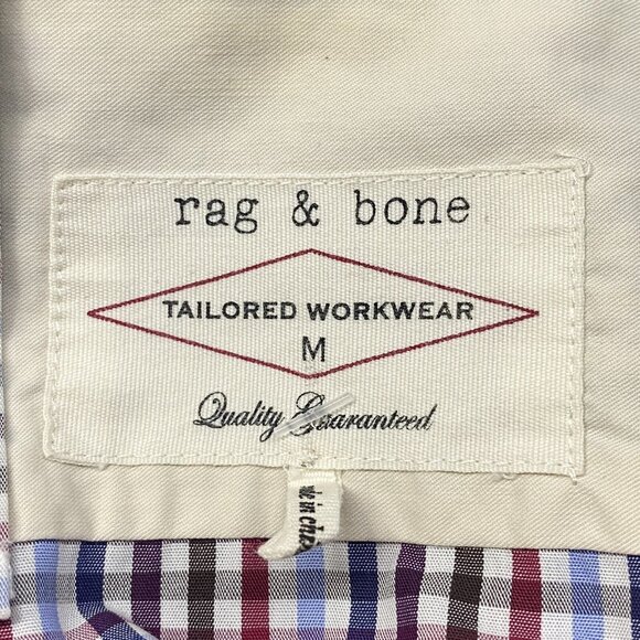 RAG & BONE Men Short Sleeve Shirt Tailored Workwear Plaid Sz M Multicolor 3-19 - Picture 8 of 8